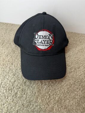 Official Demon Slayer Anime Logo Black Adjustable Strapback Dad Hat
